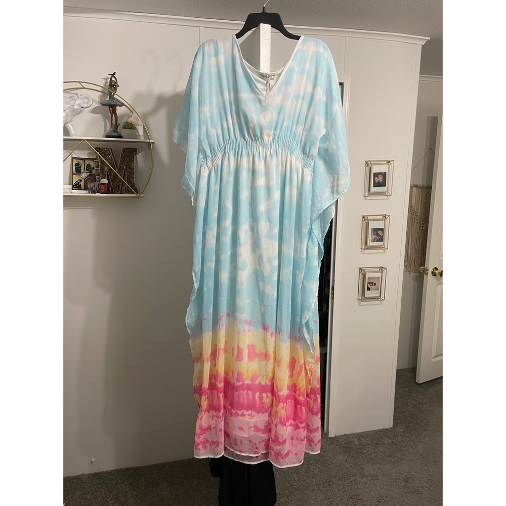 Speed Control New York Pink and Blue Maxi Dress
